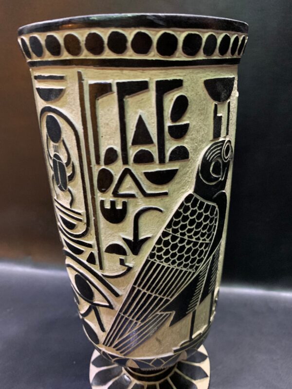 Amazing Ancient Egyptian Vase With Hand Carved King tut and God Horus ...